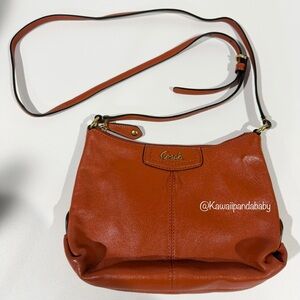 Coach Ashley Leather Swingpack Crossbody Bag Persimmon Orange
